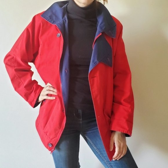 Vintage Jackets & Blazers - Vintage red contrast lined light jacket